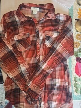Passport Rust Red Plaid Button-Down Shirt